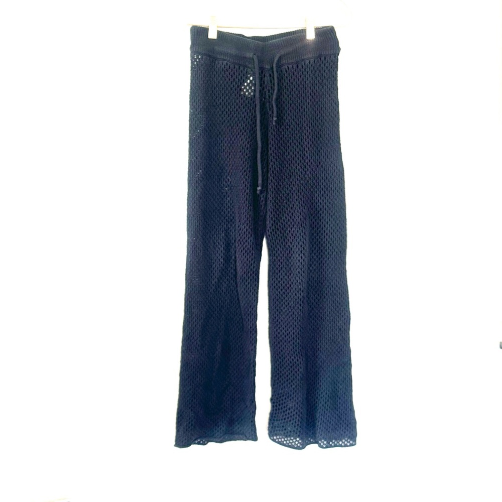 WeWoreWhat Black Crochet Coverup Pants Cotton Drawstring Pull On S $79 - Picture 2 of 11